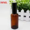 30 ml 50ml lege glazen sproeierflessen Amber Atomizer navulbare spuitflessen injectieflacon met zwarte gouden pompdop voor parfumcosmetisch water