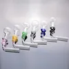 10 PCS Colorful Gass Hookah Skull Smoke Handle Pipe Curved Mini Smoking Pipes Hand Blown Recycler Oil Burner