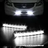 2 sztuk / partia 8 LED Lightime Running Light Cars DRL Fog Driving Daylight Reflektura Automatyczna Biała Wodoodporna Lampa