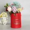 Romantic Round Flower Paper Boxes Lid Hug Bucket Florist Gift Packaging Box Gift Candy Bar Boxes Party Wedding Flower Box LL1792137