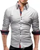 Marca 2017 Moda Camisa Masculina Longa mangas Tops Double Collar Business Camisa Mens Vestido Camisas Slim Homens 3xl11