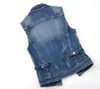 Плюс размер 4xlcotton Женский джинсовый жилет повседневной короткие тонкие джинсы джинсы без рукавов.