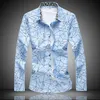 Nowa design Spring Men koszulka Wysokiej jakości klasyczny geometryczny geometryczny kruche sukienki z długim rękawem Męki plus size 7xL283T