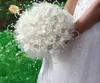 Pearl Silk bouquet da sposa romantico a mano Rosa fiori Silk Ribbon Pearl Wedding Bouquet damigella d'onore Decorazione Floreale