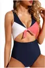 Cutout Tie Knot Front High Waist Swimsuit Swimsuit Swimwear Swimwear Wymienny Kubki Bra