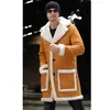 2019 hiver polaire laine manteau pour hommes coton veste en peluche chaud revers moyenne longueur manteau velours mode Trench mâle S-5XL