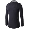 Men's Sweaters Fashion Autumn Black&White Plaid Men's High Quality Cardigan Casual Coat Men Sweater Knitwear