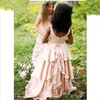 2023 Blush New Lovely Garden Flower Girl Dresses for Weddings Crew Neck Tieres Skirts Kids Tutu First Communion Birthday Wedding Dresses 104