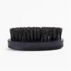 MOQ 100 pcs Custom LOGO Mini Beard Brush Black Wood with Boar Bristle Mens Facial Grooming Pocket Moustache Brushes