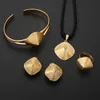 24K guldfärg Etiopiska smycken uppsättningar hängsmycke halsband örhängen ring bangle eritrean habesha afrika brud
