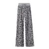 Leopard Wide Leg Pants Women High Waist Comfy Stretch Plaid Sunflower Drawstring Yoga Pants Sleepwear Maternity Trouses LJJO7510-13