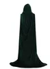 Robe à capuche unisexe pleine longueur Cape longue en velours Halloween Capes fantaisie de Noël Cosplay Assistant de la mort Sorcière Prince Princesse C272o