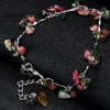 Fashion-Real Natural Healing Stones Tourmaline Bead Bracelet DIY Fine Smycken B004