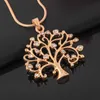 Collar con colgante de árbol de la vida para mujer, joyería elegante, collares llamativos de cristal, colgantes, regalos de Navidad, bisutería, collar de cadena larga de oro rosa