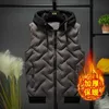 Men Vest Jackets Autumn Winter Warm Waistcoat Casual Hooded Sleeveless Vest Coats Fashion men's thick parkas waistcoats