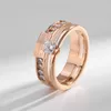 Titanium Steel Ring Womens Korean version av den europeiska och amerikanska personligheten 18kt Rose Gold Ring bleknar inte Fashion Jewel2329545