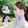 Mode Floral Imprimé Coupe-Vent Anti-UV Foulard En Soie Sports De Plein Air Vélo Masque Visage Femmes Lady D'été Foulard Cou Protecteur YP679