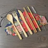 50sets Tragbare Messer Picknick Natürliche Wiederverwendbare Stroh Löffel Gabel Essstäbchen Küche Utensil Bambus Besteck Set SN3116