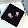 Super Glittering New Hot Ins Fashion Designer Full Diamonds Zircon Lovely Sweet Angel Wings Stud Earrings for Woman Girls