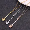 Collana a catena gioielli, oro, argento, Corona Mini Teiera Reale Alice Snuff collana, regalo delle donne Uomini Per Corona Spoon Collana