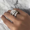 Vecalon handgemaakte grote vinger ring wit goud gevuld volledig 250 stks diamant CZ-engagement trouwband ringen voor vrouwen mannen sieraden