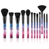 12 stks / set Galaxy Makeup Borstel Set Foundation Powder Blush Eye Shadow Brush Star Sky Cosmetische Borstels Makeup Gereedschap HAA228