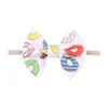 Baby Girls Cartoon Headband 4 Inch Waffle Nylon Headband Kids Boutique Floral Printed Hair Bows Baby Accessories 0605213556620