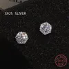 pendientes de semental de diamante de plata esterlina