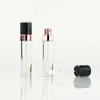 Tubo per lucidalabbra rotondo trasparente da 6,5 ml Tubi per balsamo per labbra vuoti Bianco Rosa Tappo nero Strumento per trucco Cilindro Tubo per rossetto F3865