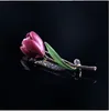 Kryształowy kwiat broszki tulipanki szpilki Enamila broszka kwiatowa stanika