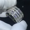 Vintage magnifique bague en argent Sterling 925 promesse diamant cz bague de fiançailles bagues de mariage pour femmes hommes bijoux de doigt