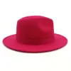 2020 Kvinnor Stylish Rosy Wool Felt Jazz Fedora Hats med Ribbon Wide Brim Panama Formal Hat Trilby Ladies Fascinator Dress Hats8767784