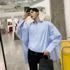 Homens Mulheres Casal Streetwear Hip Hop Solto Casual Oversized Bastão Solto Manga Longa Camisas Estágio Roupas Masculino Harajuku Vestido Camisas