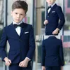 Navy Blue 2 Pieces Boys Formal Wear 2019 Custom Made Slim Fit Boy Wedding Suits(Jacket+Pants)