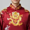 Oriental Element Male Tang Suit Chinese Wedding Robe Bridegroom Chinese Traditionell bröllopsdräkt The Groom Gown Jacket Robe236J