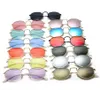 클래식 한 라운드 선글라스 남성 디자이너 안경 금속 프레임 태양 안경 여성 야외 미러 UV400 선글라스와 유니에 사이트 케이스가 있습니다.