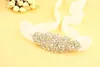 Partihandel-Real Photo White Sparkly Crystal Beaded Bridal Belts Sash Ribbon Weddin och Sashes CPA529