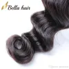 Detaljhandel 1 bunt peruansk malaysisk indisk brasiliansk hårförlängningar Lossa djupvåg vågig färgbar svart färg mänskligt hår väver 1 st bellahair