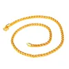 4 mm de large chaîne byzantine mode 18 carats or jaune rempli classique hommes femmes collier bijoux 60 cm de long