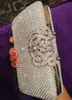 Neue Mode Kristall Strass und Damen Hochzeitsfeier Braut Silber schwarzer Clutch Abendbeutel Handtaschen Schulterbeteiligten Brieftasche Make -up 312t