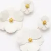 Multilayers Over Size Flower Shape Earring Handmade Jewelry Hypoallergenic Stylish Earring For Women Girl White