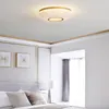 Toolery American Style Copper LED Ceiling Lamp Round Dia.50cm Ultra-Thin LED Balcony Aisle Modern Minimalist Creative Brass Ceiling Lights