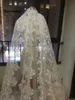 Bling Bling Pailletten Perlen Kathedrale Brautschleier Applikationen Spitzenkante Kristalle 1T mit angebrachtem Kamm Maßgeschneiderte lange 5 m Hochzeit
