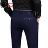 Men Skinny Dress Pants 2018 Spring Fashion Business Skinny Pants Stretch Slim Fit Jogger Classic Casual Trousers Male Black Blue