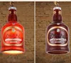 Creative bar bar chandeliers shop restaurant lounge personalized single retro wine bottle single head decorative lamps