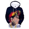 2 à 13 ans enfants sweats à capuche 6IX9INE 3D sweat à capuche imprimé garçon/fille personnalité à manches longues mignon sweat Hip Hop enfants vêtements