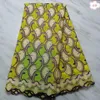 5Yards / pc tecido bonito amarelo africano algodão e agradável bordados tecido de renda voile suíço para BC67-5 vestido