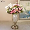 Artificial Flowers 13 Heads 1 Bundle White Rose Bouquet Polyester Silk Roses Pink Wedding Home Decoration Fake Plants Flower