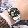 Relogio Masculino Guanqin Luksusowa marka Zegarek Mężczyźni Business Tourbillon zegarki ze stali nierdzewnej Automatyczne mechaniczne zegarek na nadgarstek