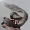 Grijst Tape in Extensions Dubbelzijdig Plakband Haar Remy Extensions Russische Hair Extensions 100G 40 Stks Huid inslag Menselijk Haar